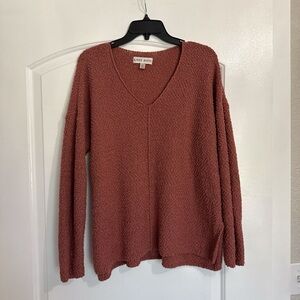 Knox Rose V-Neck Long Sleeve Sweater - Dusty Rose Mauve